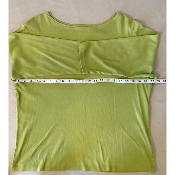 Naturals Coldwater Creek Women's Lime Green Pullover‎ Blouse Size XL - Picture 5 of 12